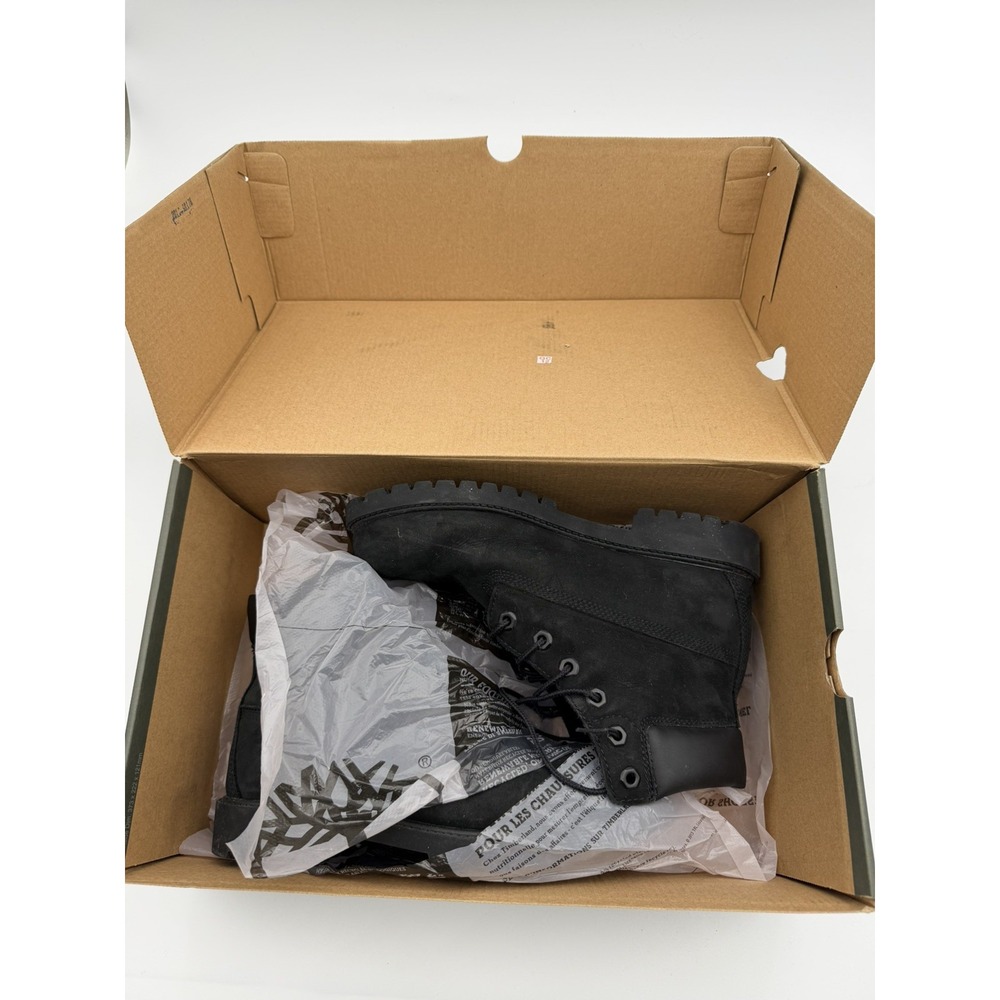 Junior's Timberland Premium 6 IN Waterproof Boot Black Nubuck Size 6 - Picture 10 of 11